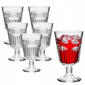 Szklanki pucharki ryflowane do napojów deserów Greta 330 ml zestaw