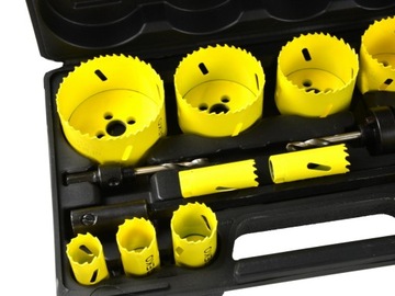 Набор биметаллических кольцевых пил по металлу и дереву, 17 предметов. пластиковая коробка G39998