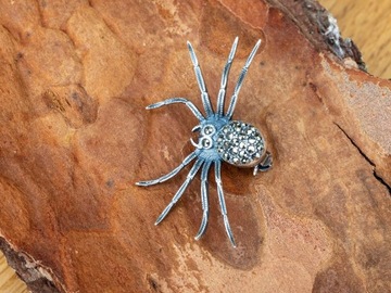 VERSIL broszka pająk pajączek z markazytami SREBRO 925