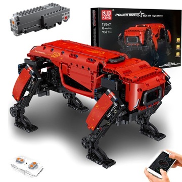 Czerwony motor Dynamics Blocks App RC Robot Dog