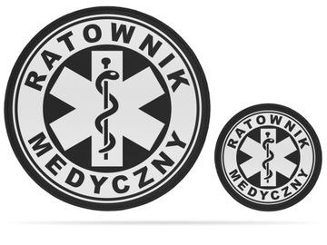 RATOWNIK MED - CZARNY ODBLASKOWY KOMPLET NASZYWEK