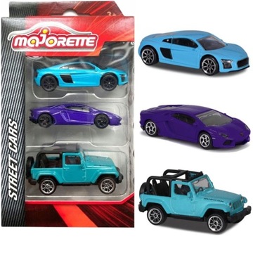 MAJORETTE ZESTAW 3-PAK AUDI LAMBORGHINI JEEP 1:64