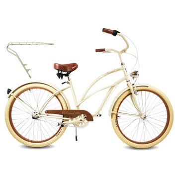 Rower beach Cruiser damski 26 damka SAHARA RoyalBi 3 biegi retro bagażnik
