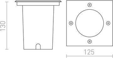 РАСПРОДАЖА RENDL R11962 RIZZ SQ 125 нержавеющая сталь 230В LED 7Вт IP67 3000К