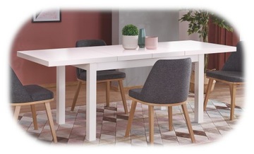 Stół TIAGO 2 Halmar ROZKŁADANY BIAŁY mat 140x80 cm