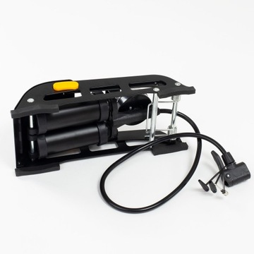 АВТОМОБИЛЬНЫЙ НОЖНОЙ НАСОС, ДВУХПОРШНЕВЫЙ, ПРОЧНЫЙ, С МАНОМЕТРОМ ДЛЯ ВЕЛОСИПЕДОВ