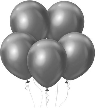 Balony Chromowane Platynowe Grafitowe 46 cm 5 szt.
