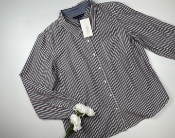 Bawełniana koszula damska w paski casual Tommy Hilfiger r. XL
