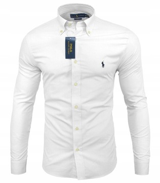 2 KOSZULA RALPH LAUREN POLO BIAŁA SLIM FIT L