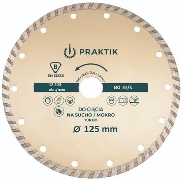 1x TARCZA DIAMENTOWA TURBO 125x22,23mm