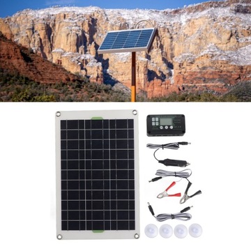 ZESTAW PANEL SOLARNY 50W 12V PRZETWORNICA