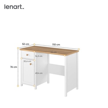 STORY SO-03 - Письменный стол 1D1S Белый/Дуб Нэш