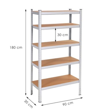 МЕТАЛЛИЧЕСКИЙ СТЕЛЛАЖ ДЛЯ ПОДВАЛА ГАРАЖА 180x90x30 ПОДВАЛЬНОЕ ХРАНЕНИЕ