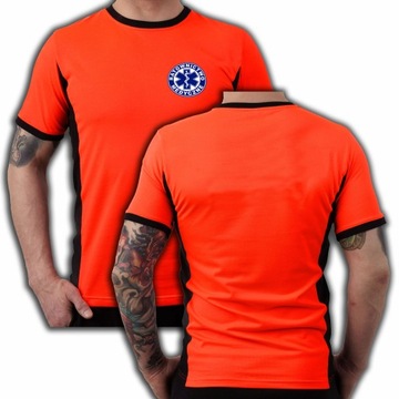 Koszulka bawełniana PREMIUM t-shirt fluo RATOWNICTWO MEDYCZNE logo