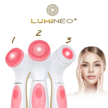 Массажная щетка для чистки лица LUMINEO для всех типов кожи + специальный гель