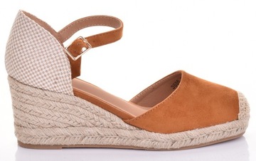 ESPADRYLE DAMSKIE ELEGANCKIE SANDAŁY NA KOTURNIE MODNE STYLOWE