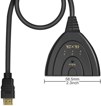 SWITCH Rozdzielacz HDMI 3 w 1 3D 4K*2K HDCP Wwa