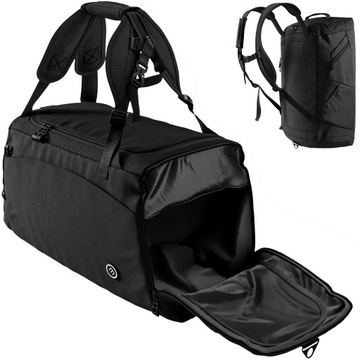 Torba Sportowa Treningowa Funkcja Plecaka Kieszeń na Buty Podróżna 40l