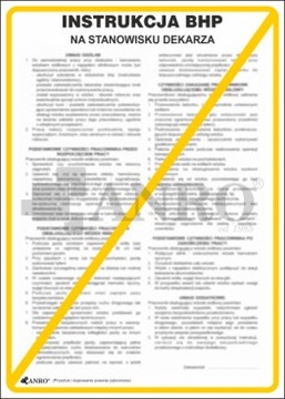 INSTRUKCJA BHP NA STANOWISKU DEKARZA IBB08/P