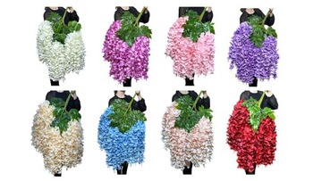 12 искусственных плотных цветочных гирлянд WISTERIA WISTERY PREMIUM XXL для свадьбы