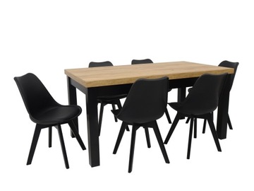 6 krzeseł i stół 90x160/210 duży zestaw JADALNIA