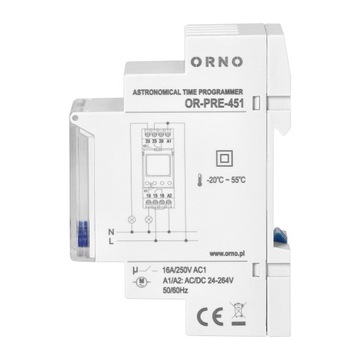 ORNO Timer Elektroniczny Programator Czasowy Astronomiczny LCD na Szynę DIN