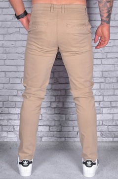 SPODNIE MĘSKIE KLASYCZNE GŁADKIE CHINOSY JAKOŚĆ