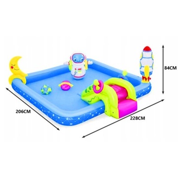 BASEN DLA DZIECI WODNY PLAC ZABAW + ZJEŻDŻALNIA DMUCHANY OGRODOWY DUŻY