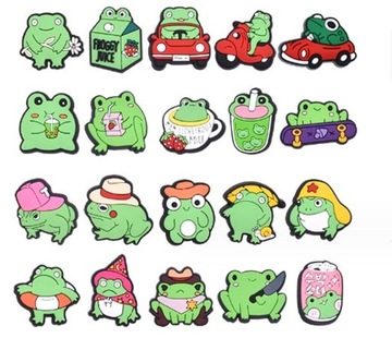 PRZYPINKA PIN DO BUTÓW CROCS CROCSÓW OZDOBA ŻABA ŻABKA 20 SZTUK