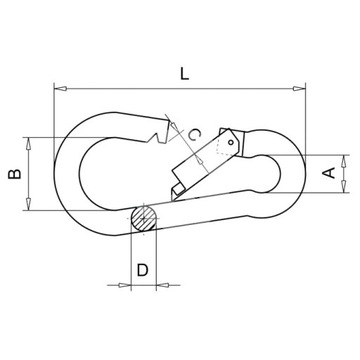Karabińczyk do Lin Strażacki 4x40 ocynkowany 40mm DIN5299C