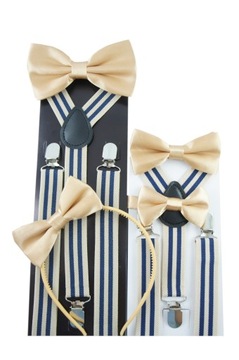 Темно-синие Подтяжки для брюк, мужской галстук-бабочка, элегантный комплект