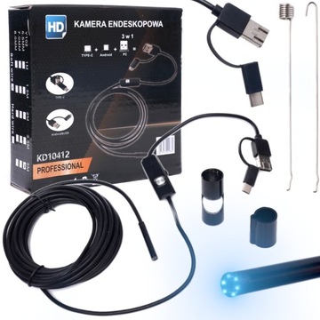 INSPEKCYJNA KAMERA ENDOSKOPOWA 3w1 ANDROID PC LED