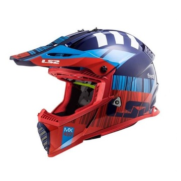 Kask enduro LS2 MX437 FAST EVO XCODE RED BLUE XL