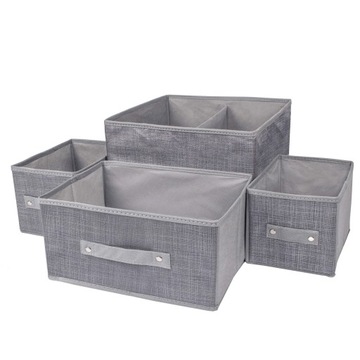 ORGANIZER DO SZUFLADY SZAFY NA BIELIZNĘ SKARPETKI PRANIE ZESTAW 4x PUDEŁKO