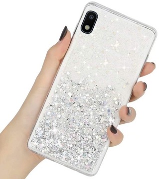 ETUI BROKAT DO SAMSUNG A10 GLITTER CASE + SZKŁO