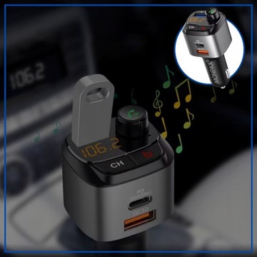 САМЫЙ МОЩНЫЙ FM-ПЕРЕДАТЧИК BLUETOOTH АВТОМОБИЛЬНОЕ ЗАРЯДНОЕ УСТРОЙСТВО 36 Вт QC3.0 USB-C