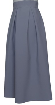 ТЕМНО-СЕРАЯ ЮБКА МИДИ С КОНТРАЛЬНЫМИ ПЛИСТАМИ, 38 М