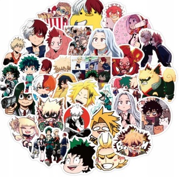 Naklejki My Hero Academia boku anime manga 15 szt