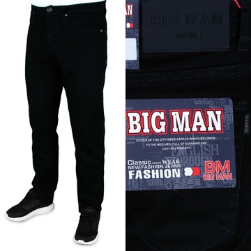 SPODNIE MĘSKIE JEANSOWE CZARNE W45 L32 W118-120 cm