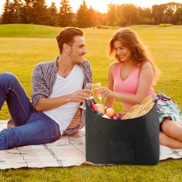 DUŻY KOSZ FILCOWY NA DREWNO OPAŁOWE kominkowe KOMINKA uchwyt torba