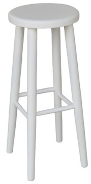 TABORET BAROWY HOKER DREWNIANY STOŁEK 70cm BIAŁY