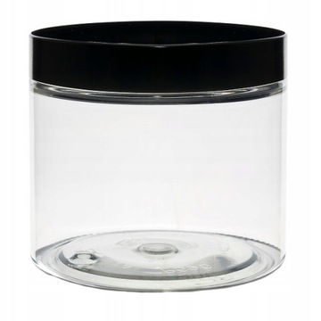 SŁOIK PLASTIKOWY PET 150ml z NAKRĘTKĄ CZARNĄ