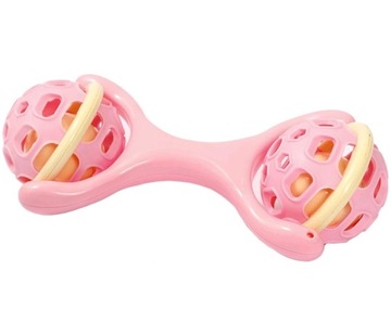 Погремушка-гантелька, сенсорная игрушка-прорезыватель для малыша.