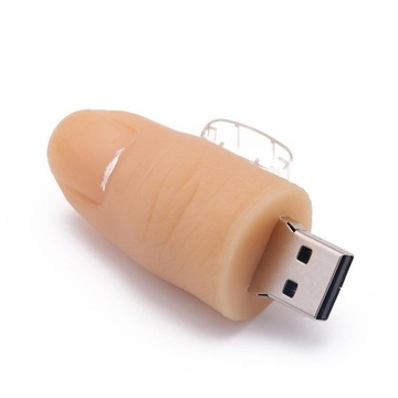 Тонкий USB-накопитель с изображением мультяшного пальца, 16 ГБ