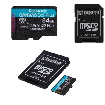 Kingston Canvas 64GB microSDXC A2 U3 V30 ADAPTER
