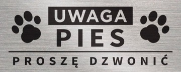 UWAGA PIES Tabliczka informacyjna 20x8 cm