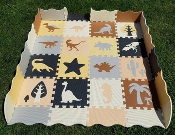 БОЛЬШОЙ КОВРИК ИЗ ПЕНЫ ДИНОЗАВРЫ ПАЗЗЛ РУЧКА ТОЛЩИНА XL