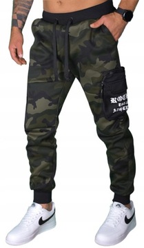 OCIEPLANE BOJÓWKI MĘSKIE DRESY SPODNIE DRESOWE JOGGERY ZIMOWE