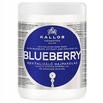 KALLOS BLUEBERRY MASKA REWITALIZUJĄCA DO WŁOSÓW ESKTRAKT Z JAGÓD 1000ML