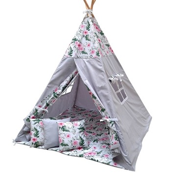 EDISA - Namiot TIPI dla dzieci wigwam+ 3 poduszki+ mata 120X120 CE